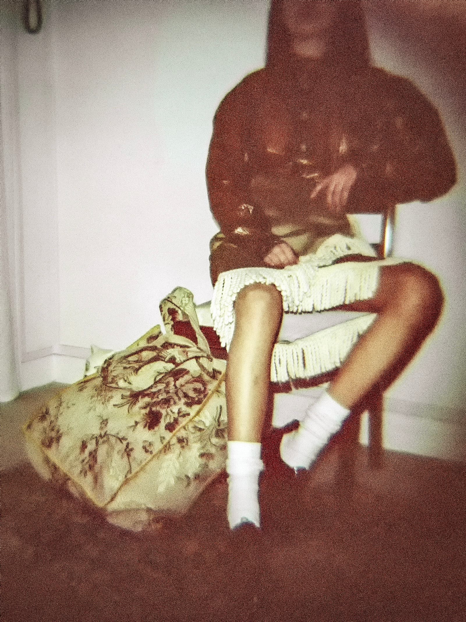 Lo-fi seated fashion portrait